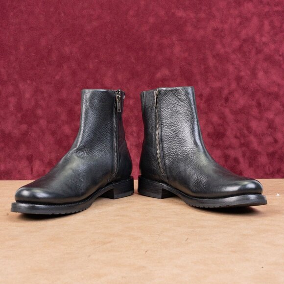 Frye Women Veronica Inside Zip Moto Biker Black Ankle Leather Lug Boots size 11 - Picture 2 of 8